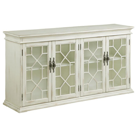 Kiara - Dual Glass Door Accent Cabinet - White