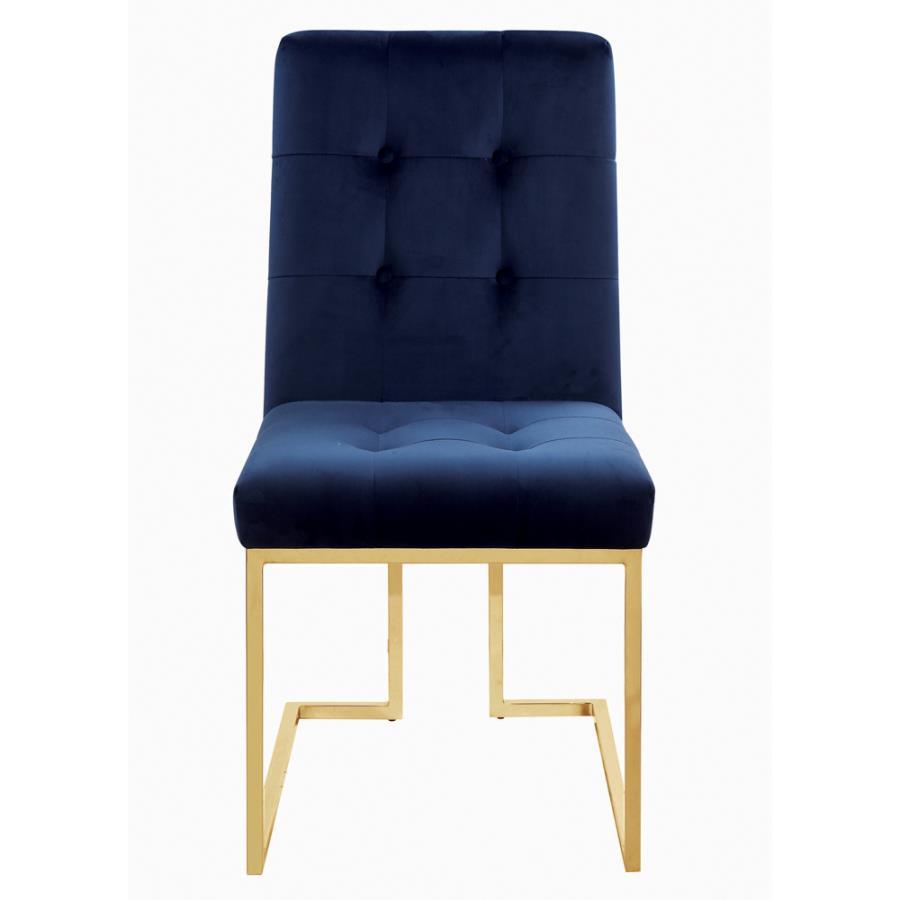 Cisco - Tufted Back Side Chair (Set of 2) - Blue