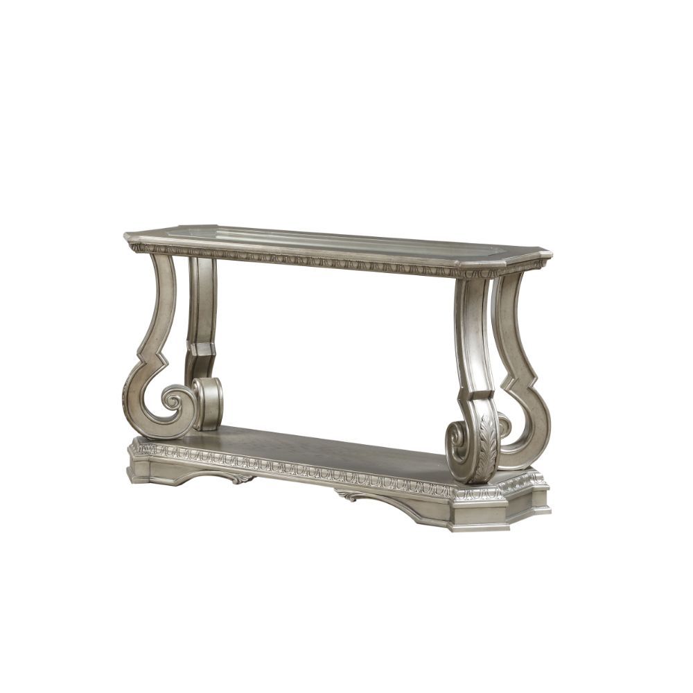 Northville - Accent Table - Antique Silver & Clear Glass