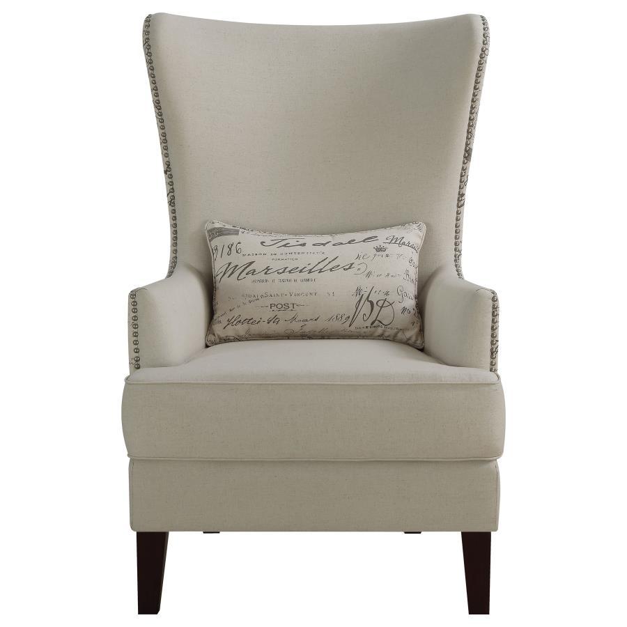 Pippin - Curved Arm High Back Accent Chair - Beige