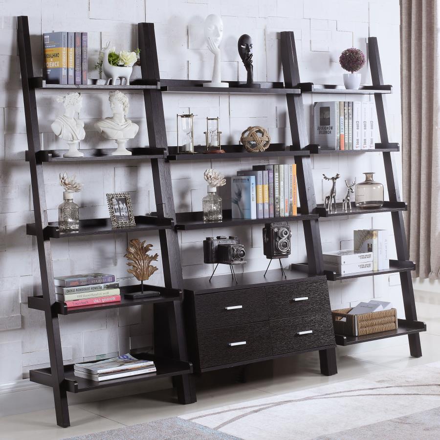 Colella - 3 Piece Storage Ladder Bookcase - Brown