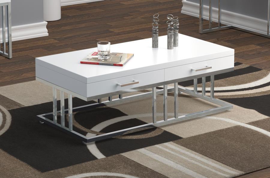 Dalya - 2-Drawer Rectangular Coffee Table - White