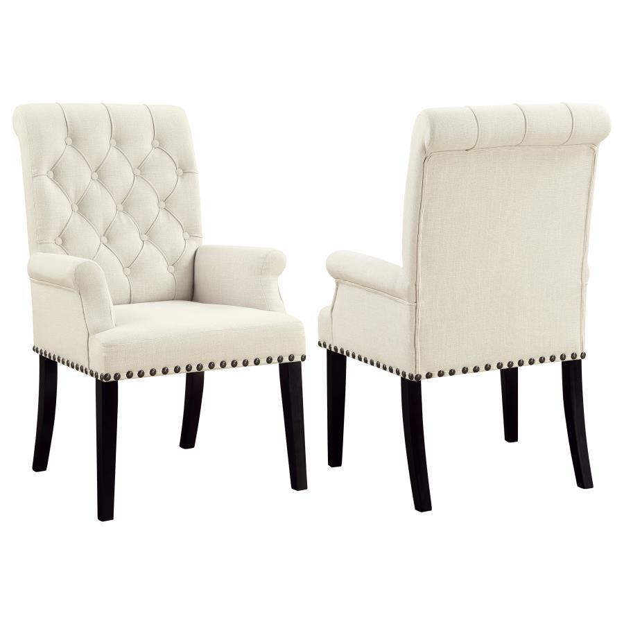 Mapleton - Tufted Back Upholstered Arm Chair - White