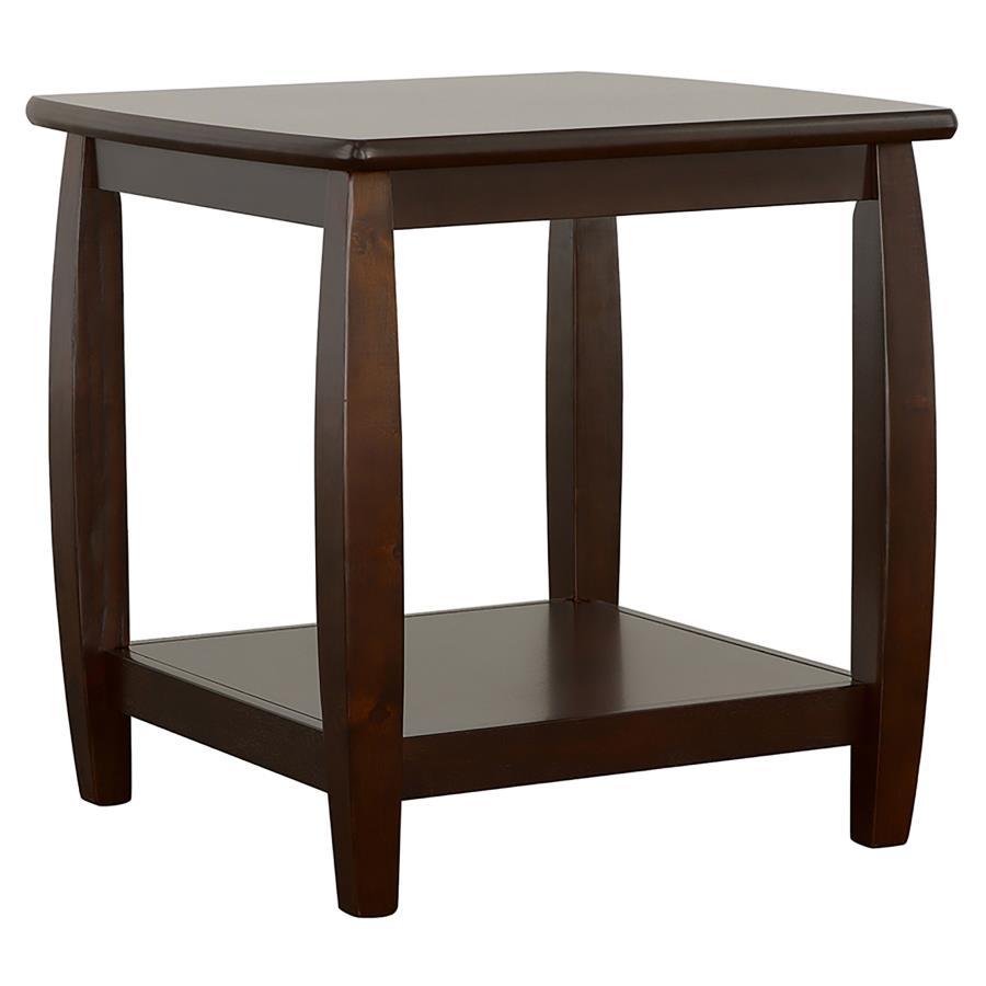 Dixon - Square End Table With Bottom Shelf - Brown