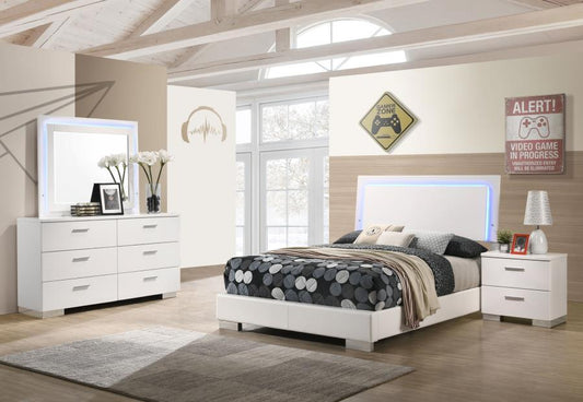 Felicity - Full Bed 4 Piece Set - White - Wood