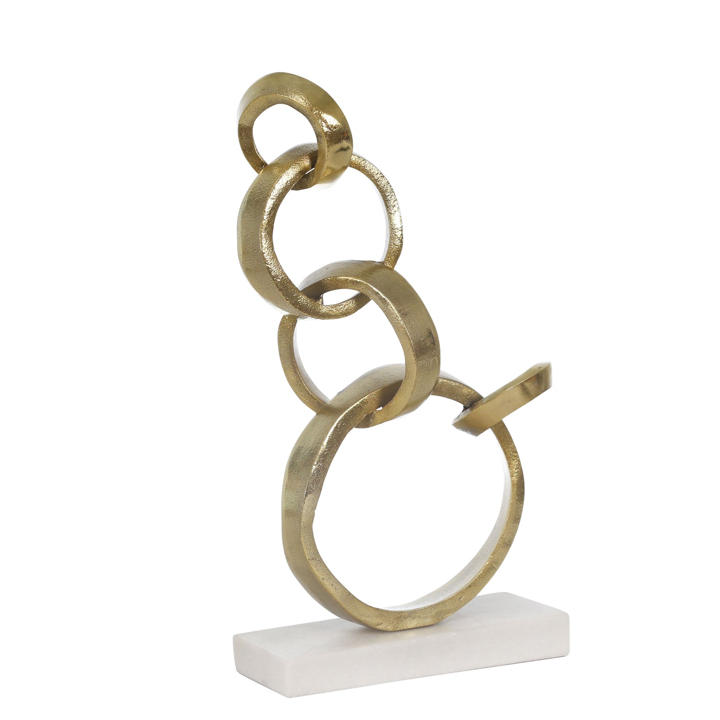 Aluminum Interlock Rings On Stand 15" - Gold