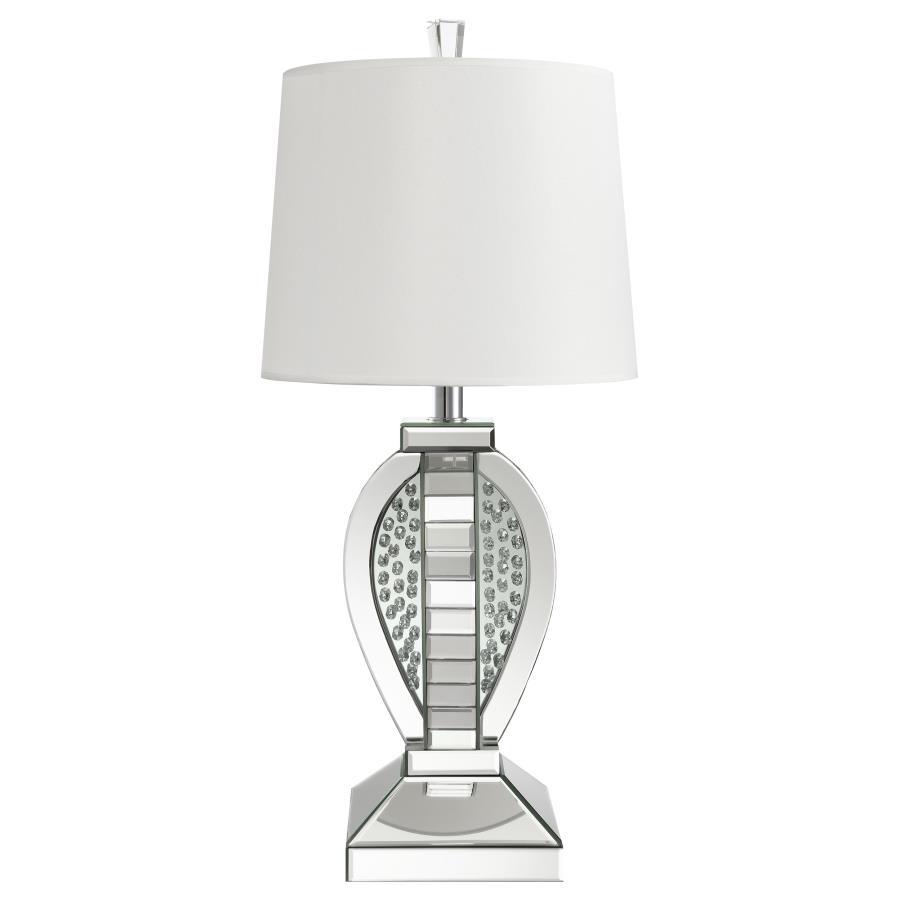 Klein - Table Lamp With Crystal Base - Pearl Silver