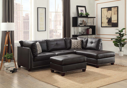 Laurissa - Sectional Sofa - Ebony PU