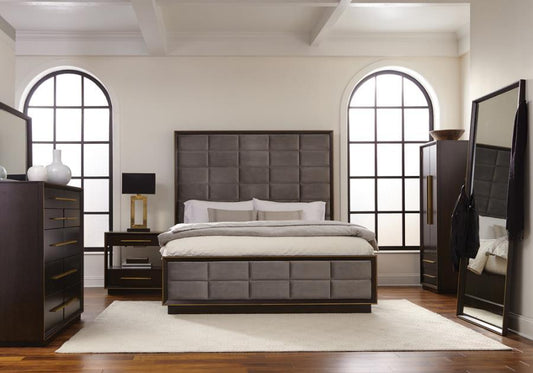 Durango - California King Bed 4 Piece Set - Dark Gray