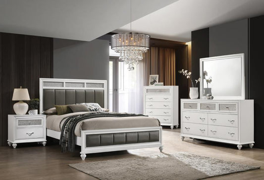 Barzini - 5 Piece Panel Bedroom Set - Queen - White