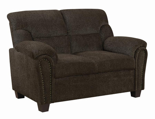 Clemintine - Upholstered Loveseat with Nailhead Trim