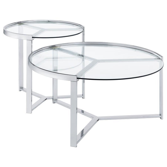 2 Piece Nesting Coffee Table - Glass