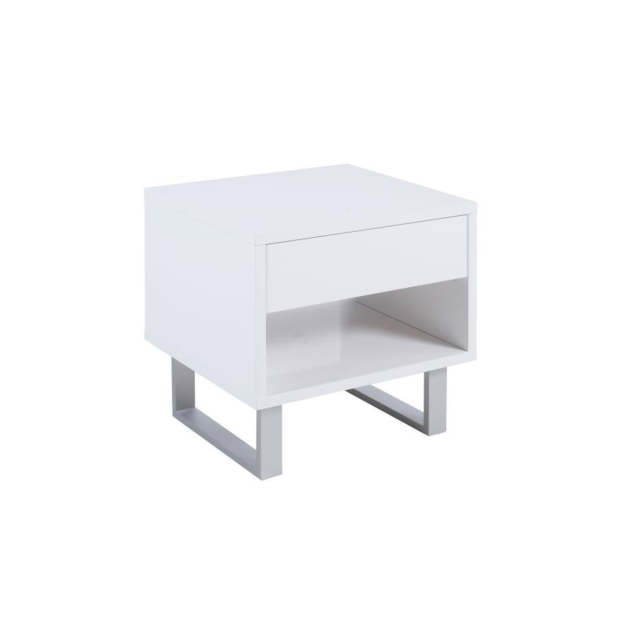 Atchsion - 1-Drawer End Table - White