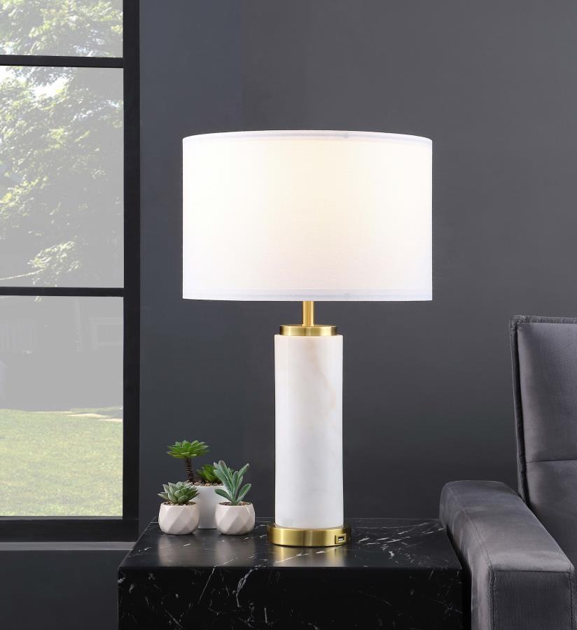 Table Lamp Marble - White