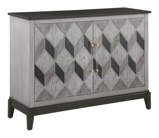 Gilles - 2-Door Accent Cabinet Brushed - Black And Grey