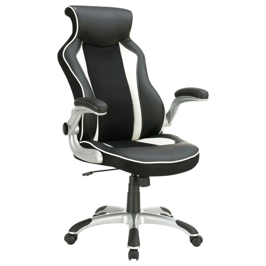 Dustin - Adjustable Height Office Chair - Black And - White