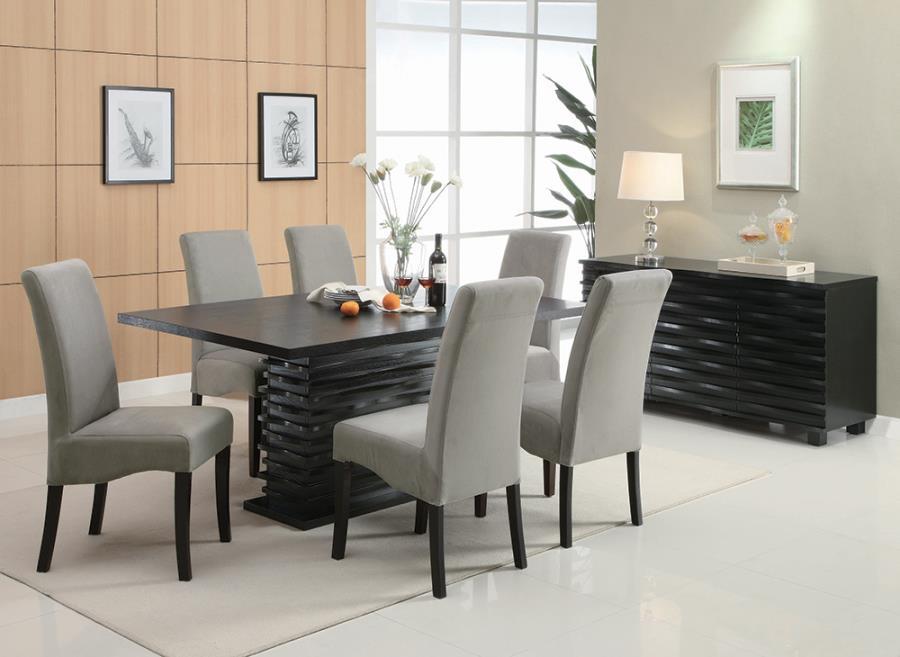 Stanton - 7 Piece Set (DiningTable And 6 Side Chairs) - Black