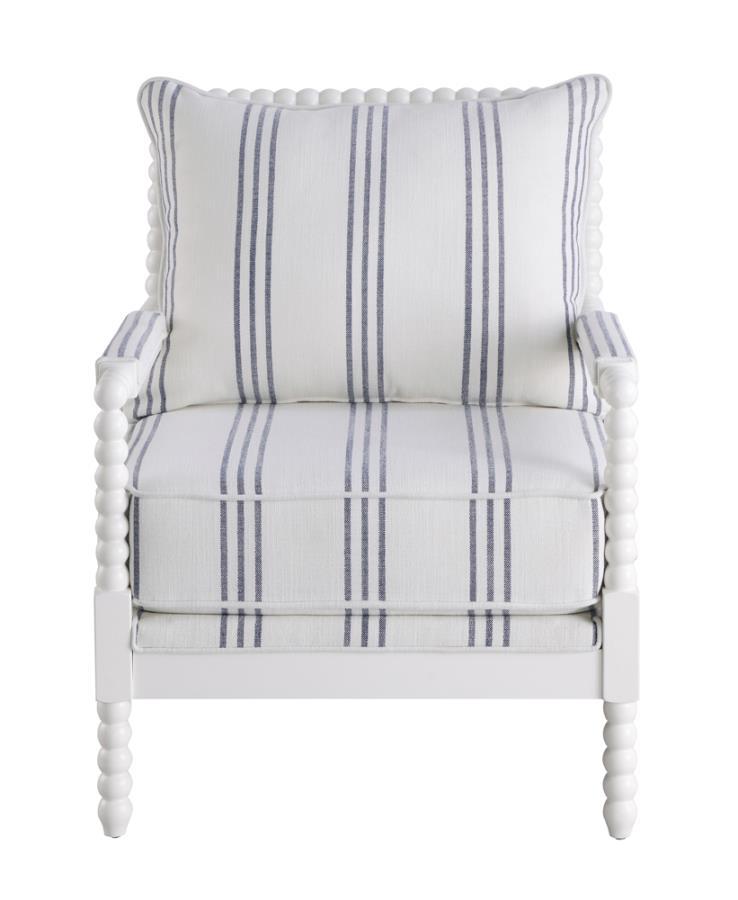 Blanchett - Upholstered Accent Chair With Spindle Accent - Pearl Silver