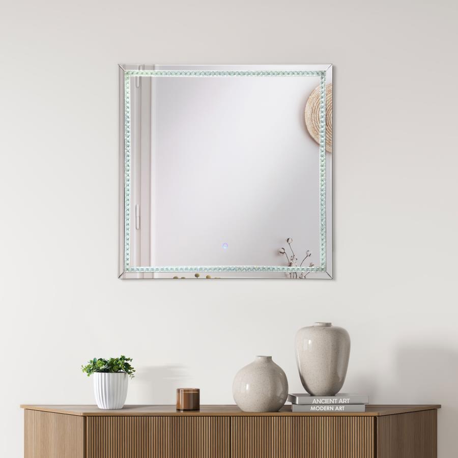 Noelle - Square Wall Mirror With Led Lights