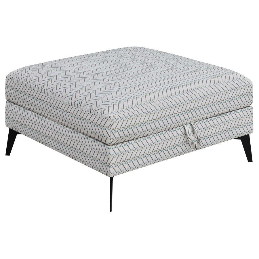 Clint - Storage Ottoman - Pearl Silver