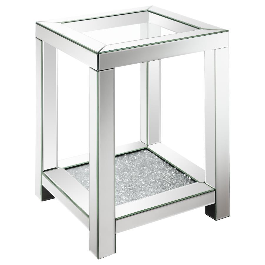 Valentina - Square End Table - Pearl Silver