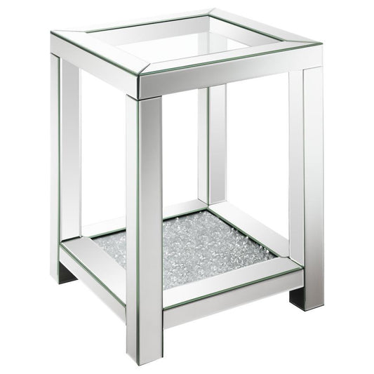 Valentina - Square End Table - Pearl Silver