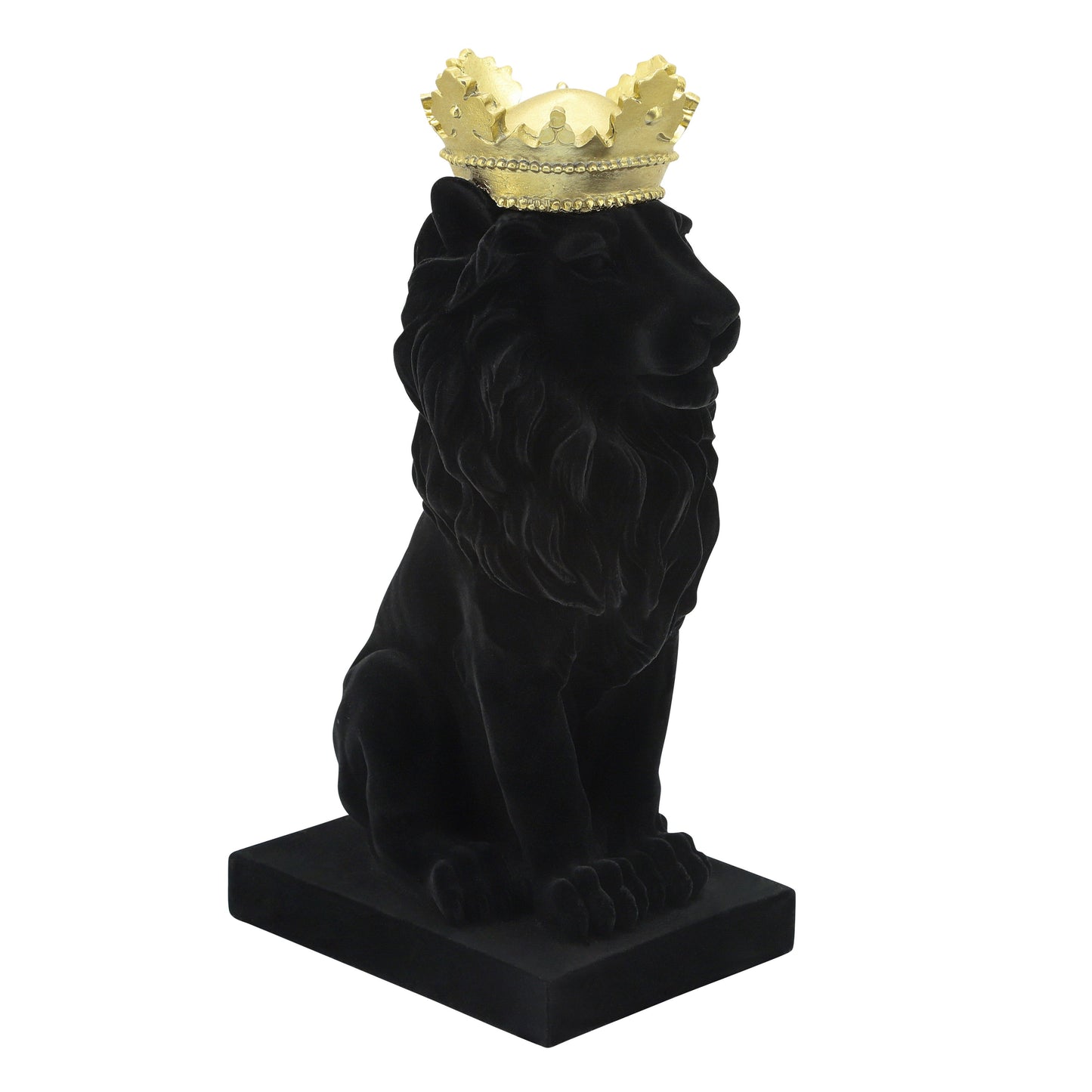 Resin Lion Flocked Flower Crown 14" - Black