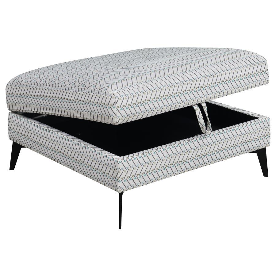 Clint - Storage Ottoman - Pearl Silver