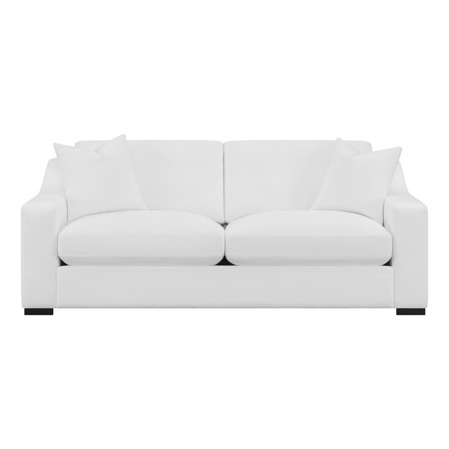 Ashlyn - Upholstered Sloped Arms Sofa - White