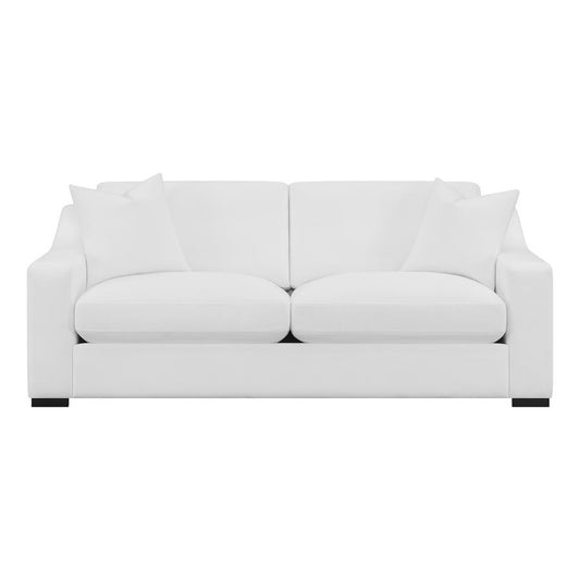 Ashlyn - Upholstered Sloped Arms Sofa - White