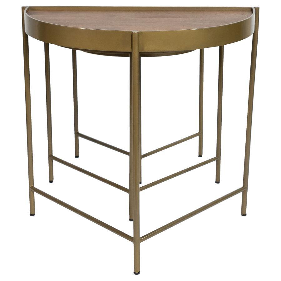 3 Pieces Nesting Tables - Brown / Gold