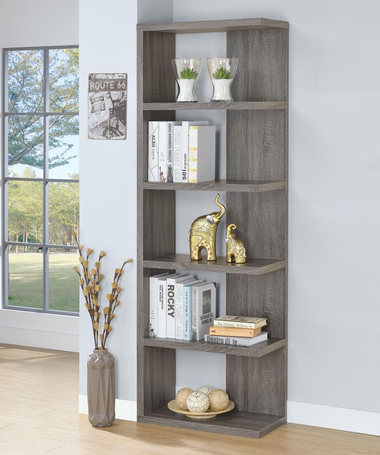 Harrison - 5-tier Bookcase - Gray