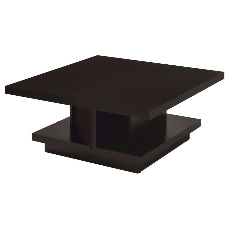 Reston - Pedestal Square Coffee Table - Brown