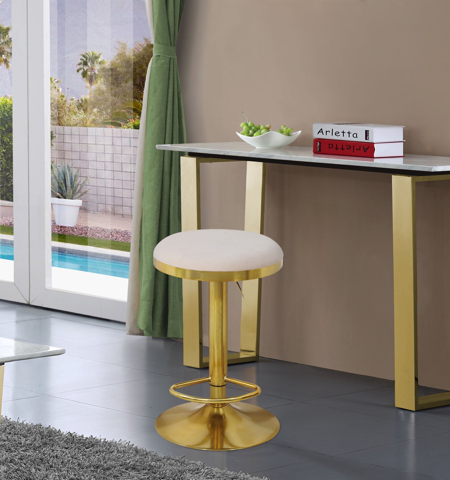 Brody - Adjustable Stool, Gold Base