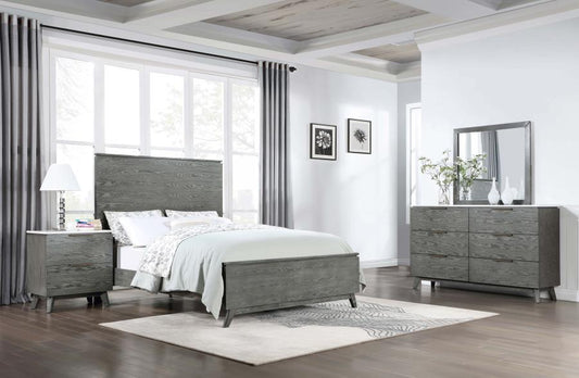 Queen Bed 4 Piece Set - Dark Gray