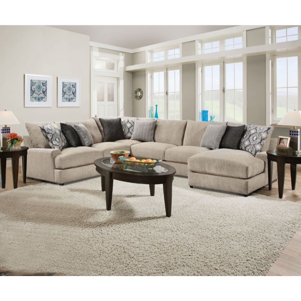 Vassenia - Loveseat - 2-Tone Latte Chenille