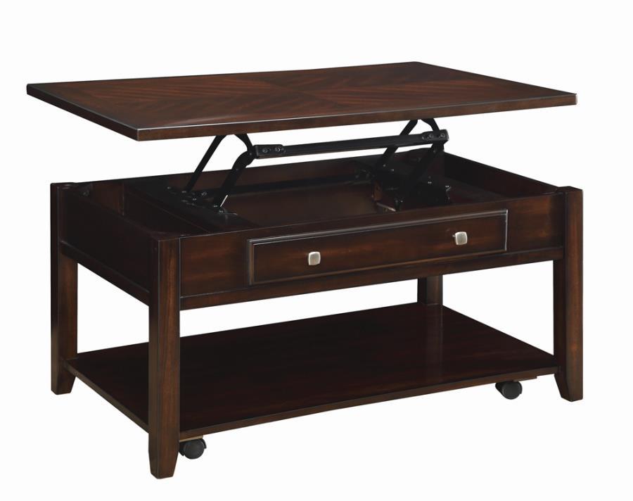 Bradford - Rectangular Lift Top Coffee Table - Brown