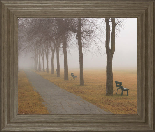 Foggy Day By Keith Levit - Framed Print Wall Art - Beige
