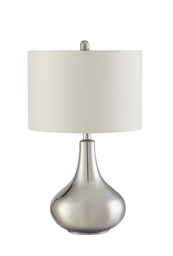 Junko - Drum Shade Table Lamp - Pearl Silver