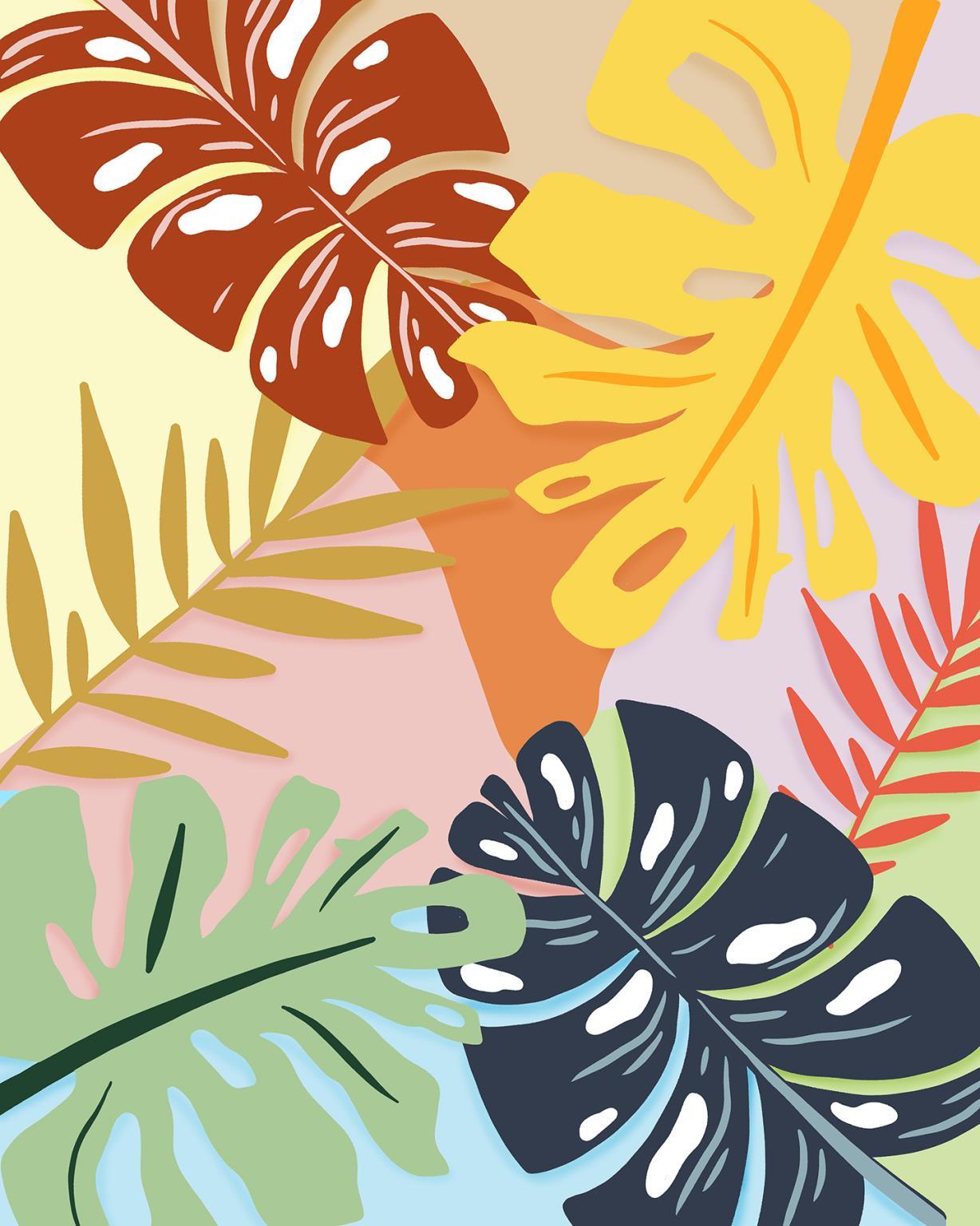 Framed Small - Tropical Foliage II By Natalie Carpentieri