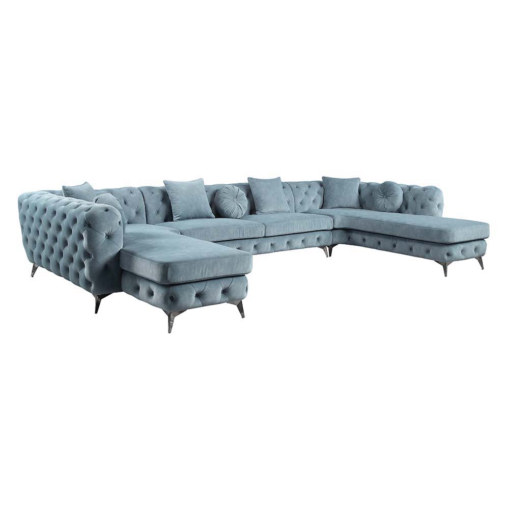 Atronia - Sectional Sofa - Deep Green Fabric