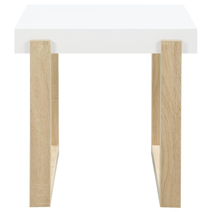 Pala - End Table With Sled Base - White