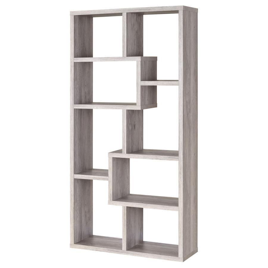 Coaster - 10-shelf Geometric Bookcase