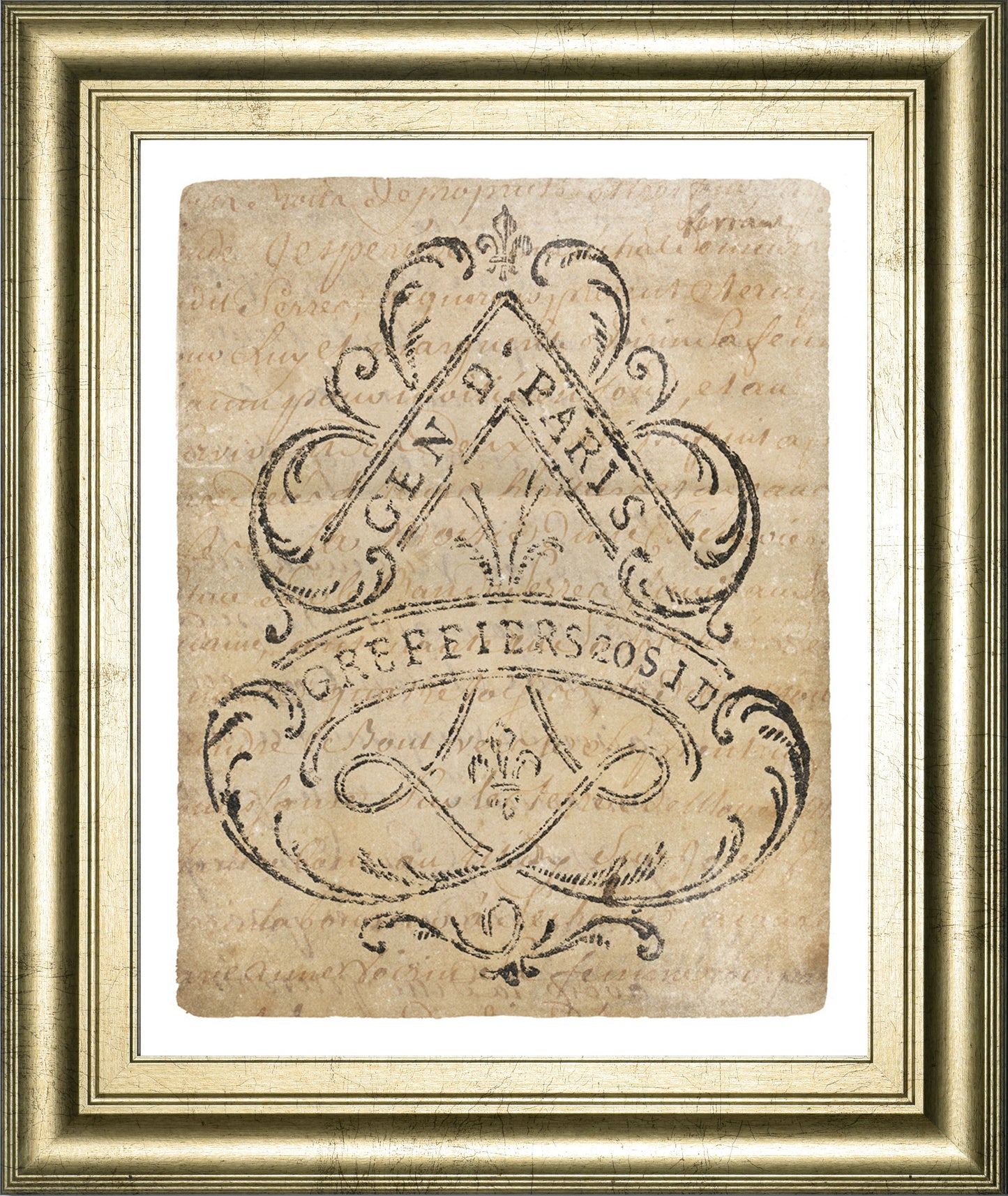 Letter Crest I Vintage V2 By Wild Apple Portfolio - Framed Print Wall Art