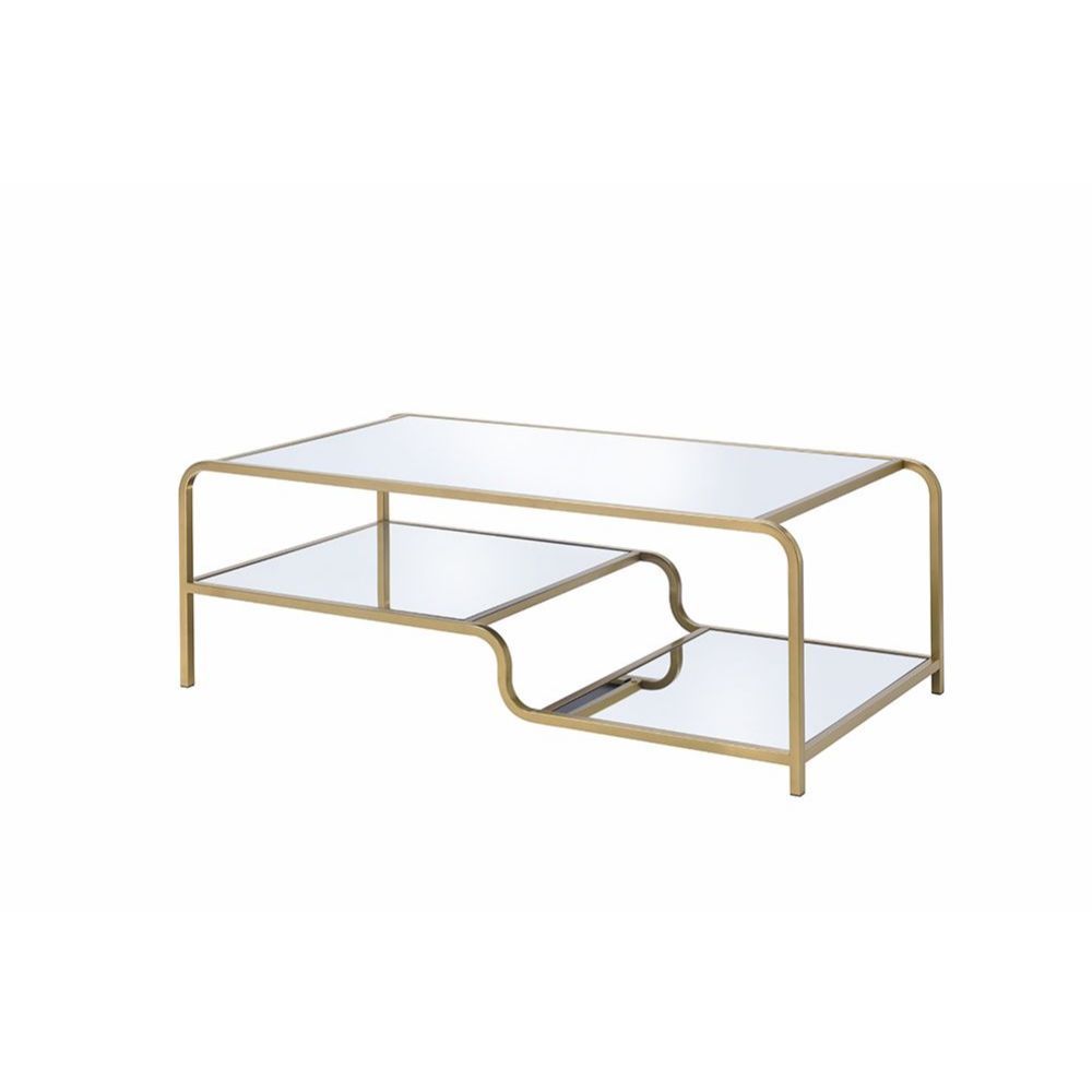 Astrid - Coffee Table - Gold & Mirror