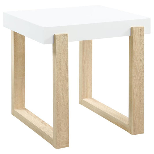 Pala - End Table With Sled Base - White