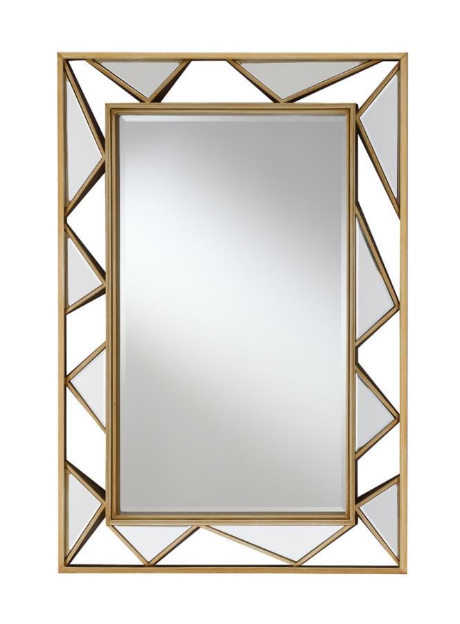 Rhonda - Rectangular Geometric Wall Mirror - Yellow