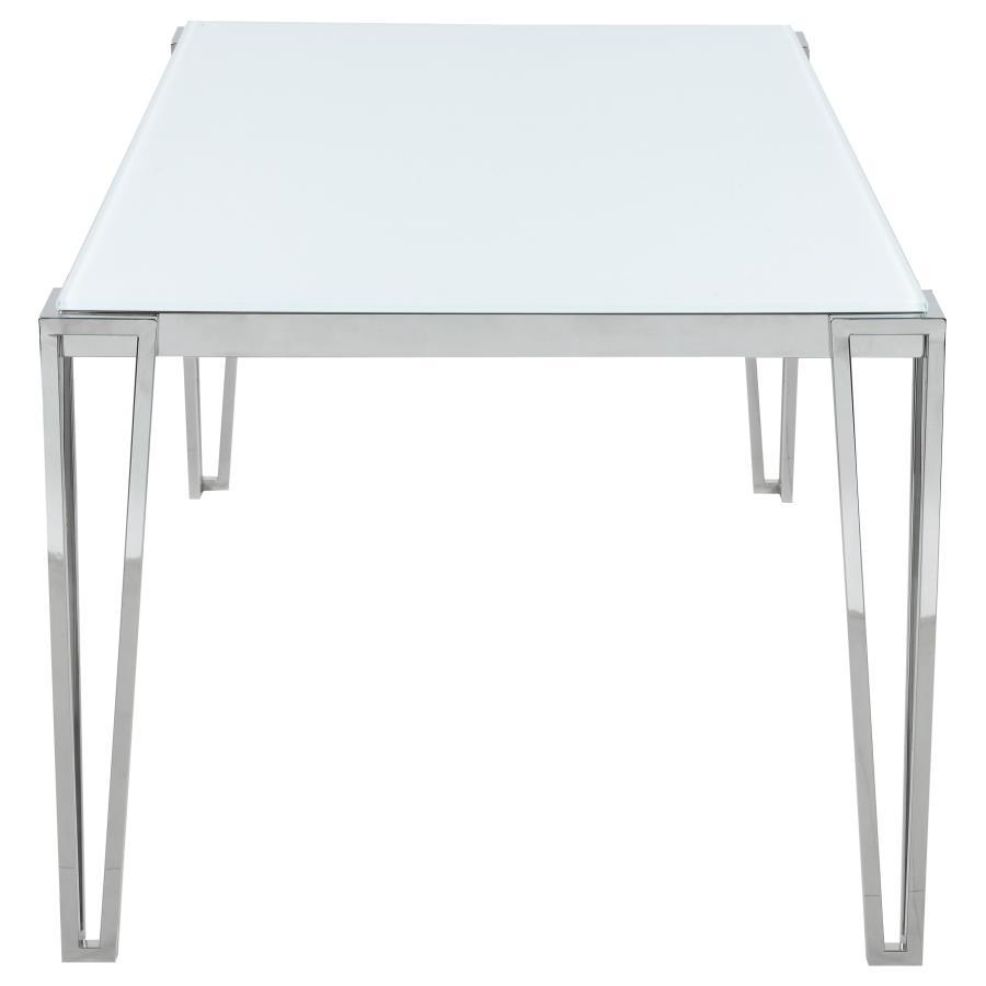 Pauline - Rectangular Dining Table With Metal Leg - White