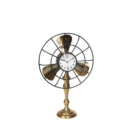 Metal 28" Fan-Style Table Clock - Gold