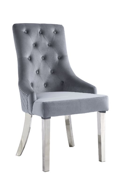 Satinka Velvet - Dining Chair with Chrome Legs (Set of 2)